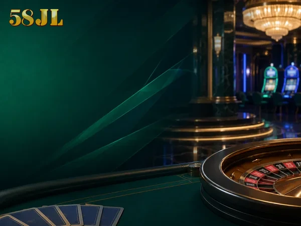 JL58 home banner featuring live casino tables and popular slots